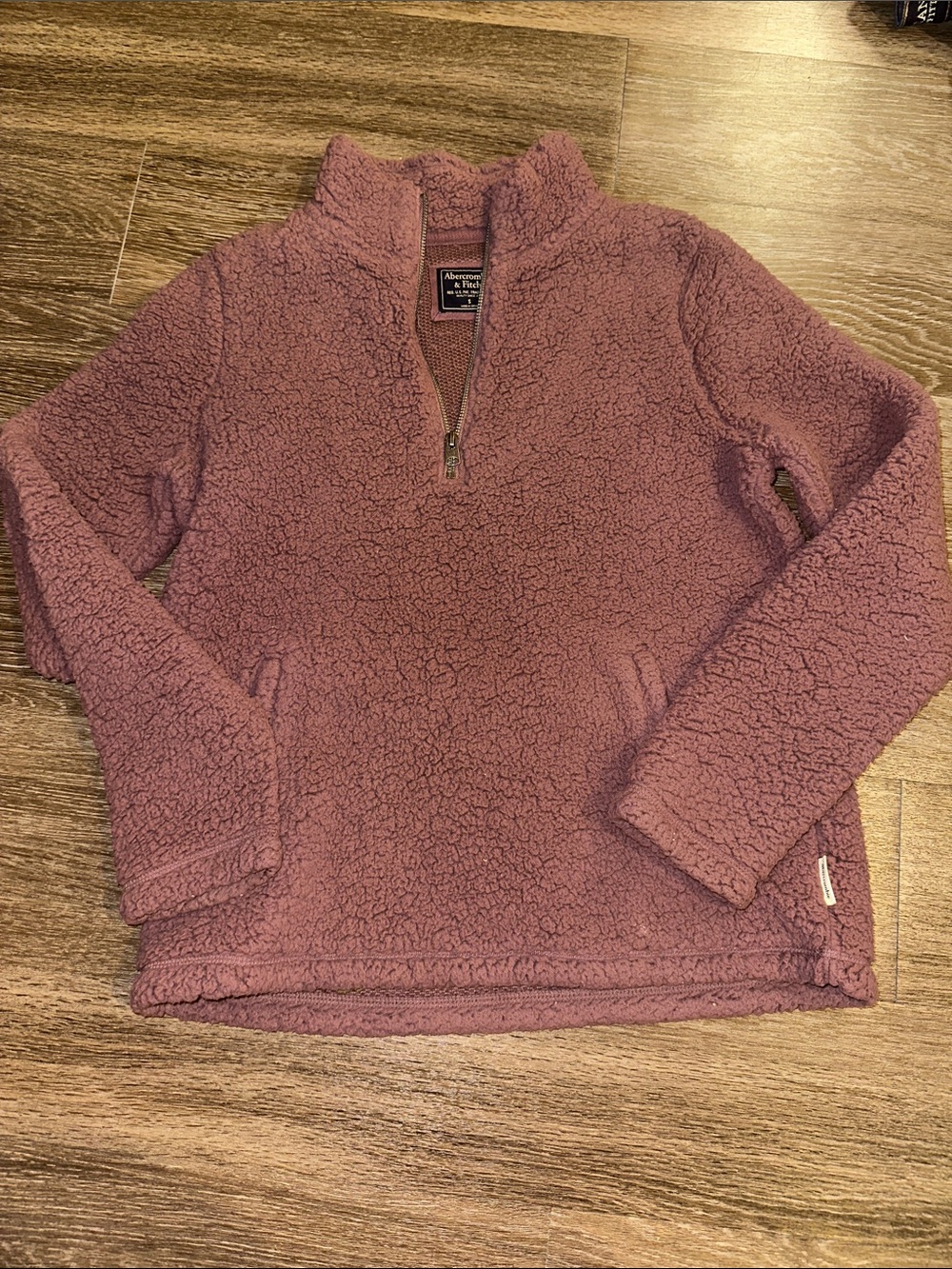 Abercrombie & Fitch Sherpa Quarter-Zip Pullover